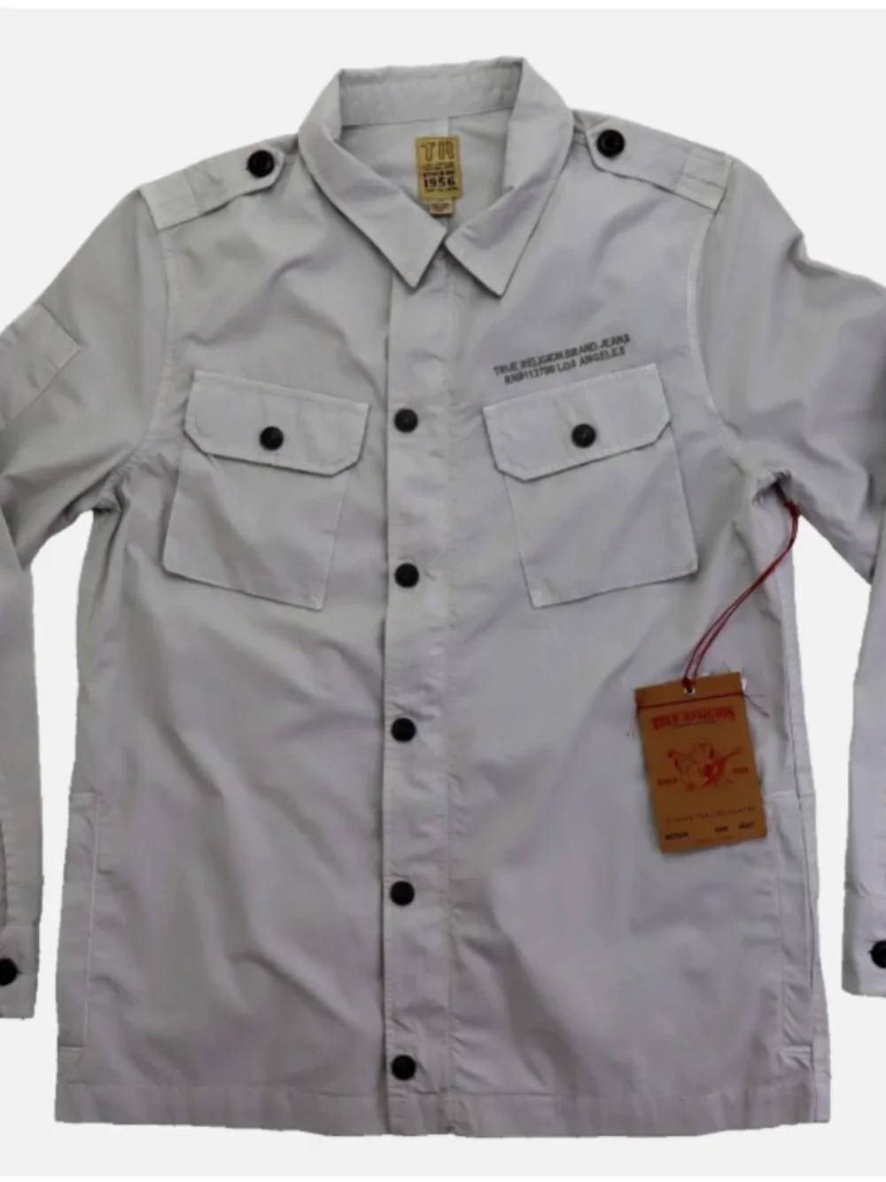 True Religion Field Supplier Stock N0. 1956 Poplin Jacket Men's Size S Cool Grey
